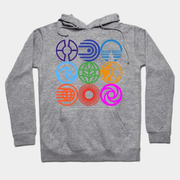 Retro Epcot Logos Hoodie by GrizzlyPeakApparel